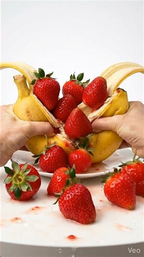 Banana Opens… Strawberries Inside?! 🤯