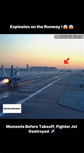 Explosion on the Runway: Moments Before Takeoff, Fighter Jet Destroyed #trending #viral #fyp #plane