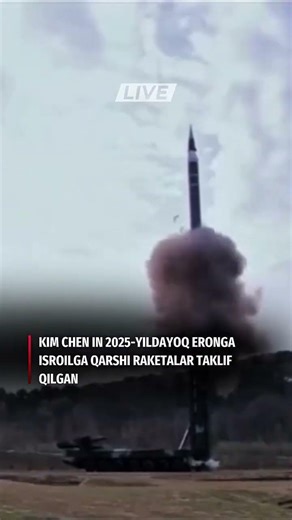 Shimoliy Koreya yetakchisi Kim Chen In 2025-yilda zarurat tug‘ilsa, Eronga raketa qurollarini taqdim