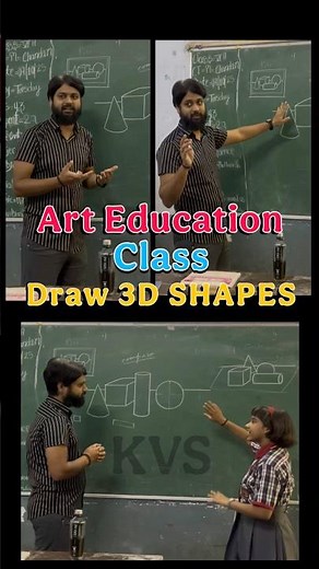Art Education Class | How to Draw 3D Shapes | KVS School Art Demo #drawingteacher #artinstruction