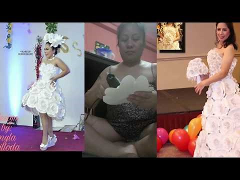 How to make a paper plate flower for Diy Paper Dress by myla rulloda