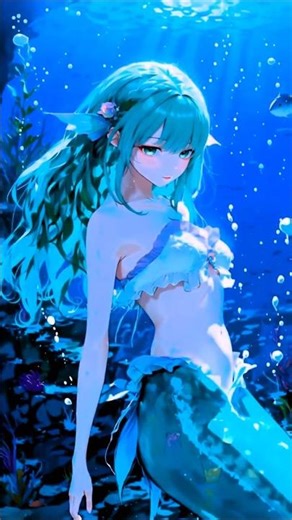mermaid princess 👑 #aianime #fantasy #short