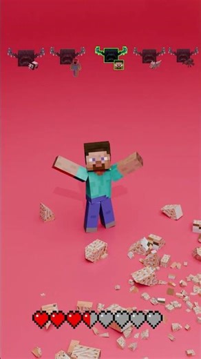 Minecraft Mobs vs Warden The Hero Satisfying Fluid and Cloth Simulation