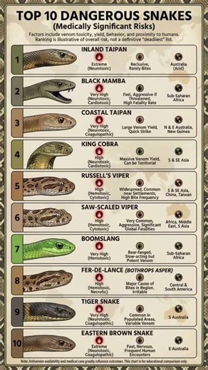 top 10 most dangerous snake