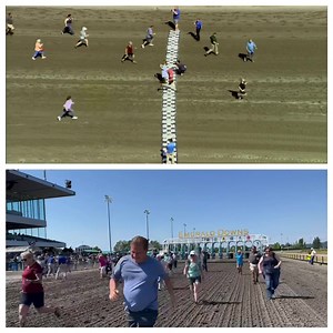 Grandparents Race on the track! All participants finished, even the two that took a tumble! Lots of smiles. Fun times. | Emerald Downs
