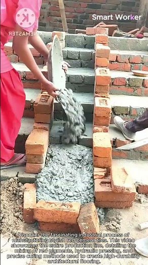 Building a Smooth Ramp Over Stairs Easily #worker #process #concrete #tools #shorts