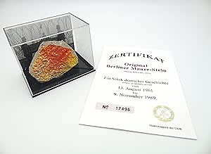 Berlin Souvenirs Original Piece of the Berlin Wall - Authentic Souvenir from the Real Wall in Germany Mounted in a Plastic box