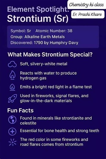 Strontium (Sr) – Properties, Uses & Fun Facts | Alkaline Earth Metal | Er. Prachi Khare