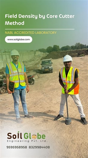 📍 Field Density Check – Core Cutter Method Testing the in-situ soil density for our industrial internal road project as per IS 2720-Part 29:1975 — Determination of Dry Density of Soil in-Place by Core Cutter Method 🛣️💪 🏅 NABL Accredited Laboratory (ISO/IEC 17025:2017) 🏢 ISO 9001:2015 – Certified Quality Management Organisation 🌐 www.soilglobe.com 📞 91 95959 58958 / 83299 84408 ✉️ soilglobeengineering@gmail.com #CoreCutter #FieldDensityTest #SoilDensity #SoilCompaction #GeotechnicalEnginee