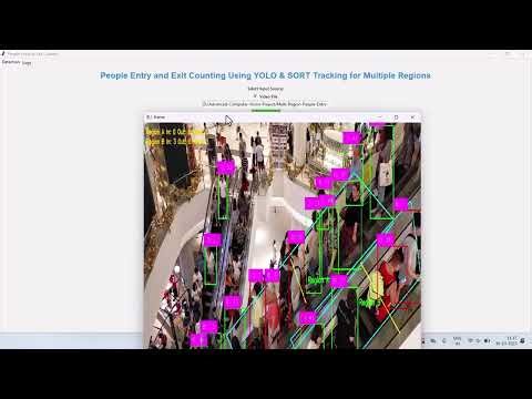 Multi-Region People Entry & Exit Counting System Using Computer Vision & AI