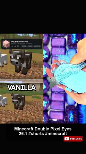 Minecraft Double Pixel Eyes 26.1 #shorts #minecraft