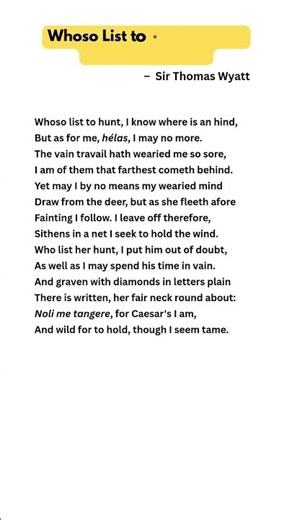 Whoso List to Hunt -Sir Thomas Wyatt | Simple essay#drrajalakshmialagumalai #‪@ARsummaryguidance‬​