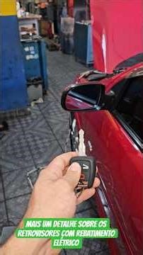 Rearview mirror with electric folding details.