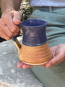 Handmade Ceramic Mug (3): Creamy Yellow Orange and Purple Glaze, 12oz - Etsy