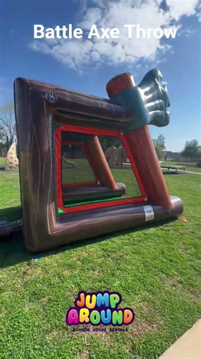 Battle Axe Inflatable Axe Throw Game Setup in Chantilly VA | FCPS Event