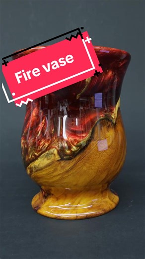 Teak root, infused with golden and red epoxy resin to create a one of a kind hybrid vase. This was a commission piece from the US. My customer wanted to surprise his wife with something handmade 😊 #woodturning #epoxyresin #handmadecrafts #resinvase #epoxy