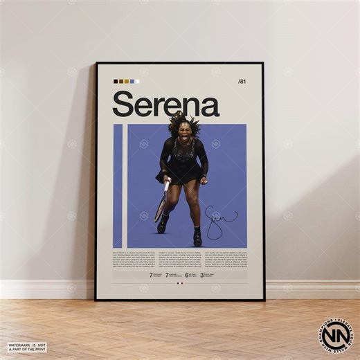 Serena Williams Poster, Tennis Poster, Motivational Poster, Sports Poster, Modern Sports Art, Tennis Gifts, Minimalist Poster, Tennis Art - Etsy