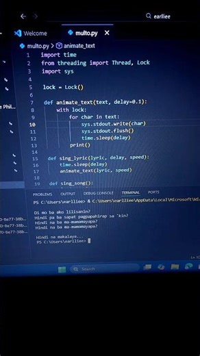 Coding lyrics #python #programming #lyrics #vscode