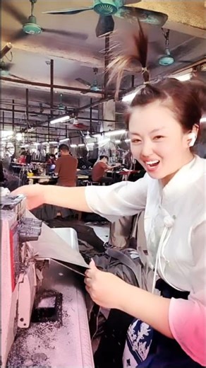 Chinese Girl Overlock Sewing with Song | Smooth & Satisfying Stitch 🧵