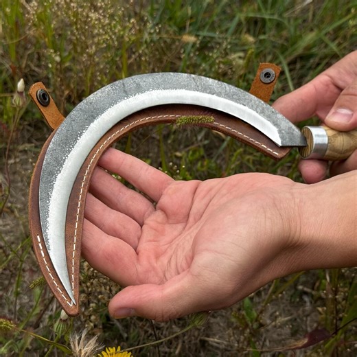 Hand-forged Sickle With Leather Sheath. Compact Herb & Garden Cutting Tool. 52100 Carbon Steel Blade. Witchcraft and Ritual Knife. - Etsy Australia