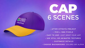 Cap - 6 Scenes Mockup Template - Animated Mockup PRO