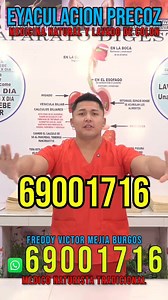 ⚠️ La eyaculación precoz no solo afecta tu vida sexual, también puede generar ansiedad, baja autoestima e incluso depresión. 🌿 ¡No estás solo y sí tiene solución! 👨‍⚕️ El Dr. Freddy V. Mejía Burgos (25 años de experiencia) y sus hijos te ofrecen: ✅ Tratamientos 100% naturales, efectivos y personalizados ✅ Un enfoque integral para tu salud íntima y emocional ✅ Atención profesional, confidencial y con resultados reales 💚 Recupera tu confianza, mejora tu vida sexual y disfruta plenamente con tu 