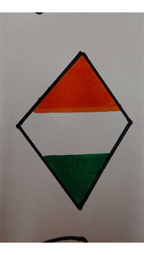 Tri colour drawing as kite Republic Day Drawing #shorts #art #viralvideo #drawing