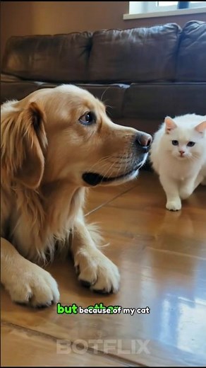 Rescued Golden Retriever Won't Eat Until He Sees The Cat #heartwarming #adoption #animals