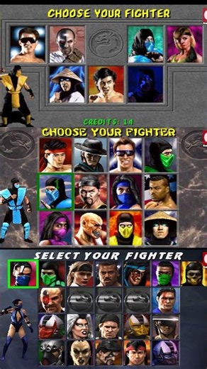 Scorpion Select Screen Evolution: MK1 vs MK2 vs MK3 (1992-1995)#MortalKombat #Scorpion #RetroGaming