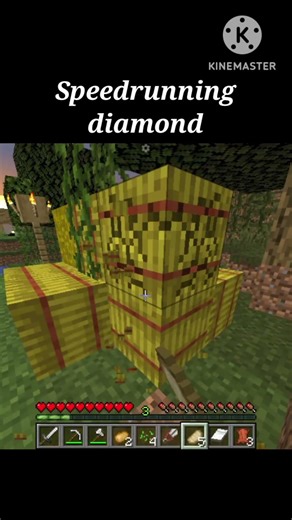 Speedrunning diamond.#minecraft #speedrun