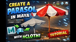 Cloth Simulation in Autodesk Maya – nCloth Parasol Tutorial | Mike Shawbrook