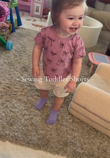 I am so proud of myself!! Now I’m gunna make 1,000 more!! 🧵🧺 Let me know if you want a tutorial 😁❤️ #sewingtiktok #sewing #sewingtok #sewingtoddlerclothes #sewingclothes toddler shorts, sewing toddler lounge shorts.