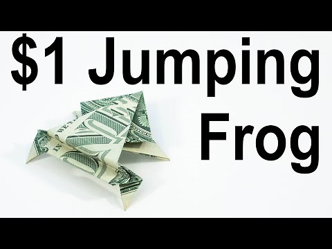 $1 Origami Jumping Frog - How to Fold a Dollar into a Jumping Frog