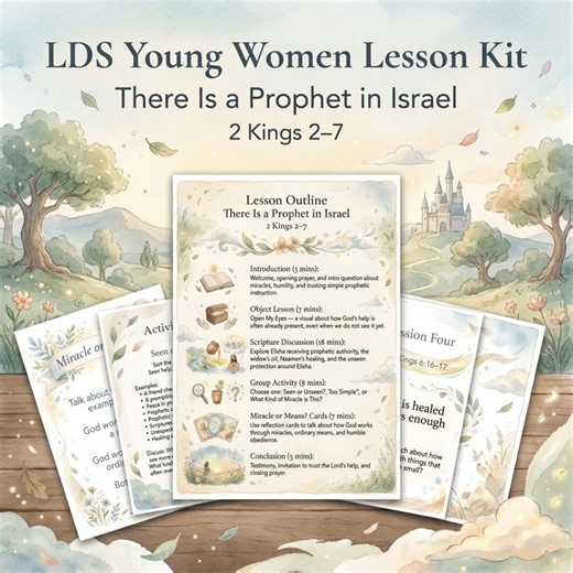 LDS Young Women Lesson Kit Come Follow Me 2026 Old Testament | July 12 2 Kings 2–7, Printable Youth Lesson Plan - Etsy