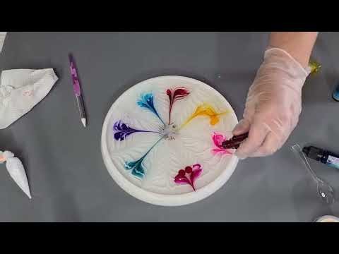 #2336 Easy Rainbow 3D Resin Flower Bowl