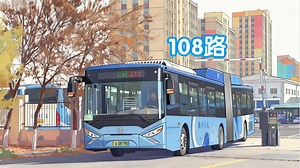 【北京路头号天王】银川公交108路 西夏广场首末站-友爱公交车场 全程前方展望