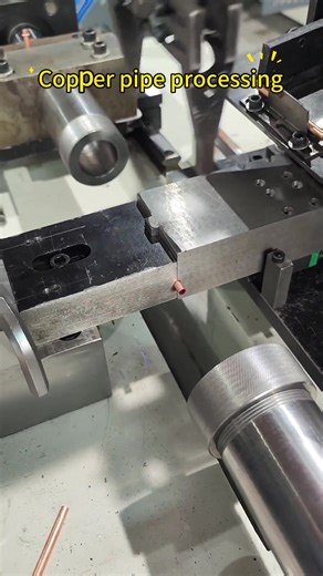Copper pipe processing equipment CoppertubeCNCprocessing Copper tube processing Refrigeration accessories CNC machining Machining Metal Bending Machine Four tubes without chips Cutting machine Drawing machine #metalbending#bender#bendingmachine#cnc#tiktok
