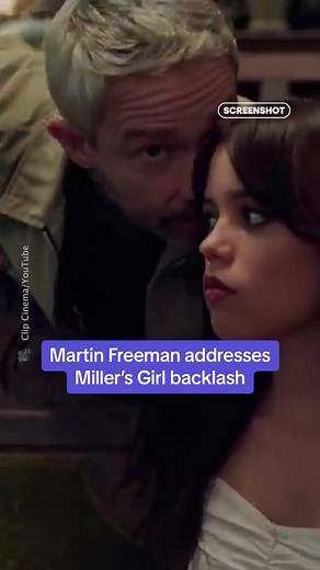 In an interview with The Times, Martin Freeman responded to the backlash that ensued following the release of Miller's Girl. The film, featuring Jenna Ortega as his student, has intimate scenes between the two which shocked viewers due to their 31 year age gap. #millersgirl #martinfreeman #jennaortega #netflix #weddnesday
