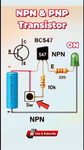 NPN & PNP transistor #shortsfeed #shorts #youtubeshorts #electronic #tranding #diy