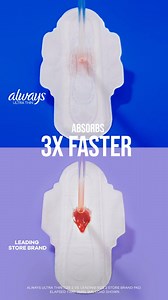 Always Ultra Thin now absorbs 3X faster than the leading store brand to keep you cleaner and drier all day long. #AlwaysGushReady | Always