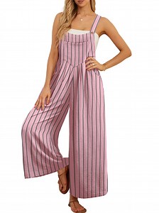 Cueply Women's Overalls Jumpsuits Casual Loose Adjustable Straps Wide Leg Long Pant with Pockets