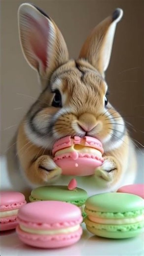 This time, it’s a macaron mukbang video!