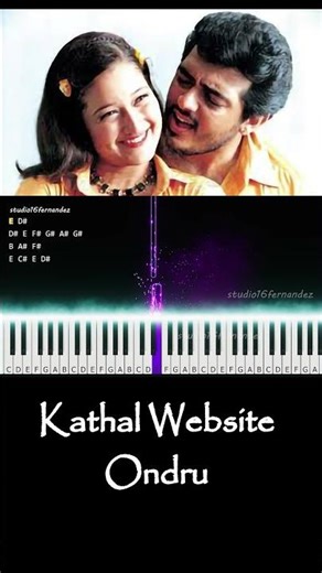 Kathal Website Ondru Keyboard Cover | Piano Notes | Dheena | Yuvan | Ajith | Fernandez 5