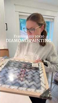 Let’s frame my 30x30 diamond painting #diamondpainting #amazonfinds #framing #diamondpaintingframe