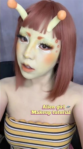 Alien girl Makeup 🛸💛💛 #makeup #alien #aliengirl #aliens #makeuptutorial