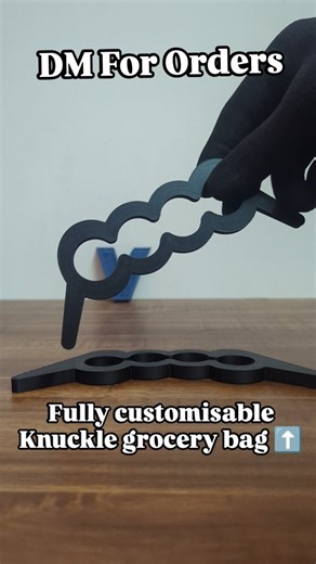 VSquared 3D Prints on Instagram: "Tired of grocery bags cutting into your fingers? I designed a fully parametric grocery bag holder in OpenSCAD that you can customize to fit your hand perfectly! 🎯 This ergonomic carrier features four individually-sized finger holes and dual extension horns for carrying multiple heavy bags with ease. Every dimension is adjustable - from finger hole diameter to hook length! 📥 Download the Model: https://makerworld.com/en/@Demi_ash ⚙️ Key Features: ✅ Fully parame