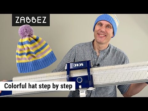 Knitting a simple hat on a hand knitting machine | Singer Solo