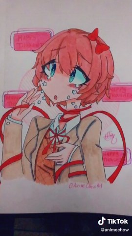 Happy Thoughts - DDLC Sayori Drawing
