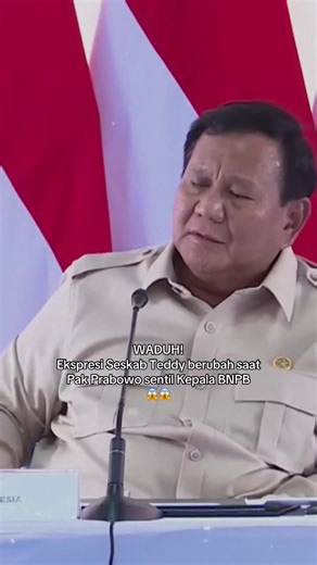 Ekspresi Seskab Teddy saat Teguran Prabowo ke BNPB