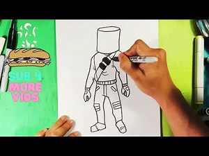 EASY How to Draw FORTNITE - Marshmellow Full Body